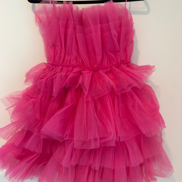 Pink Ruffled Mini Dress - Picture 2 of 4